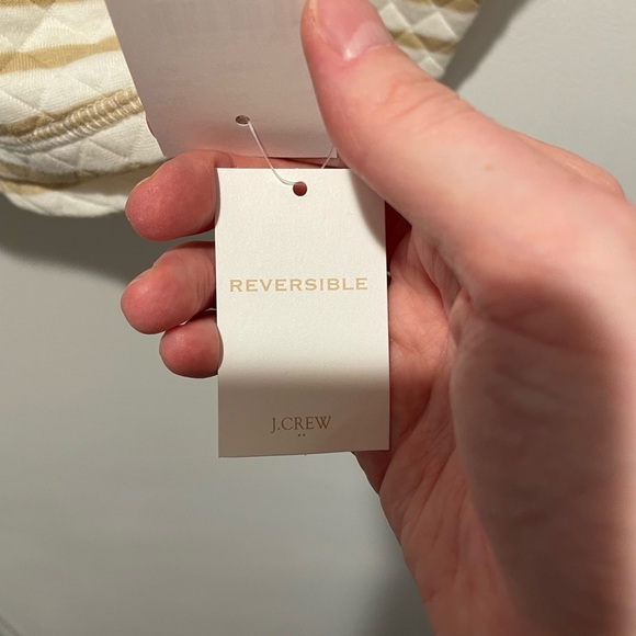 J. Crew Cream Chevron Crewneck Sweater Reversible Tan Cream Size Small - Picture 5 of 8